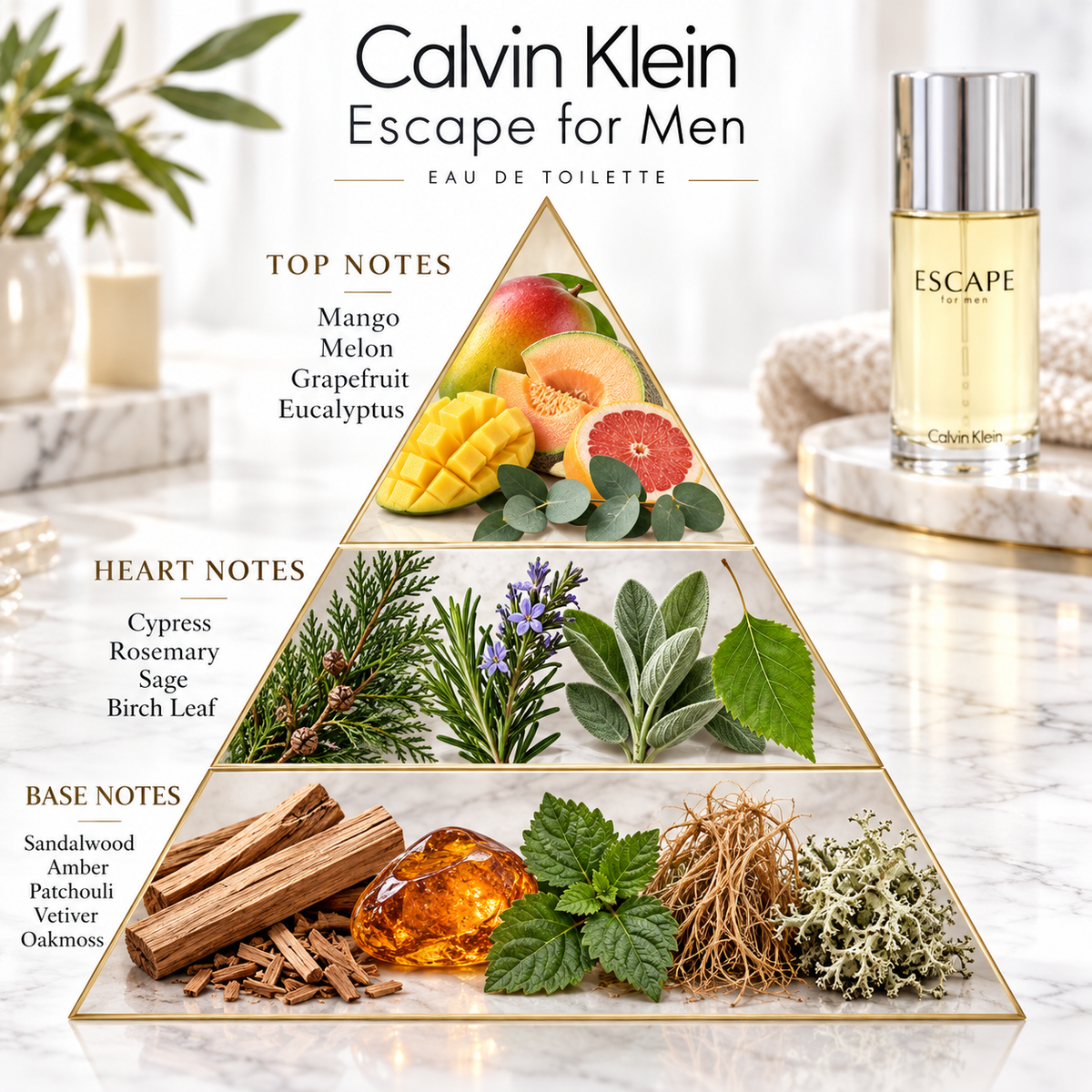 Calvin Klein Escape Eau de Toilette 3.4 oz / 100 mL for Men