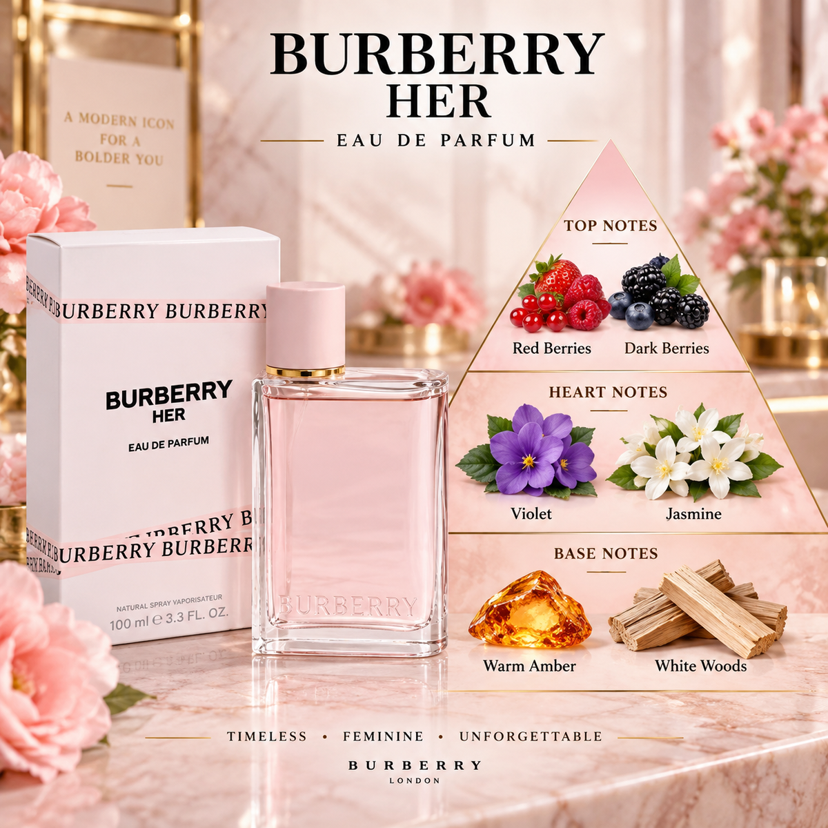 Burberry Her Eau de Parfum (EDP) 3.4 oz / 100 mL for Women