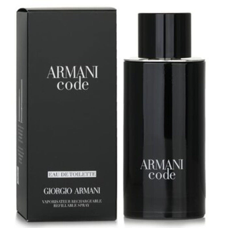 Armani Code by Giorgio Armani Eau de Toilette Refillable 4.2 oz bottle and box
