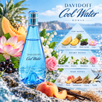 Davidoff Cool Water Woman fragrance notes with melon, pineapple, black currant, lotus, lily of the valley, jasmine, hawthorn, rose, musk, peach, sandalwood, vetiver and vanilla
