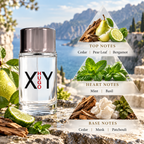 Hugo Boss HUGO XY fragrance notes with cedar, pear leaf, bergamot, mint, basil, musk and patchouli