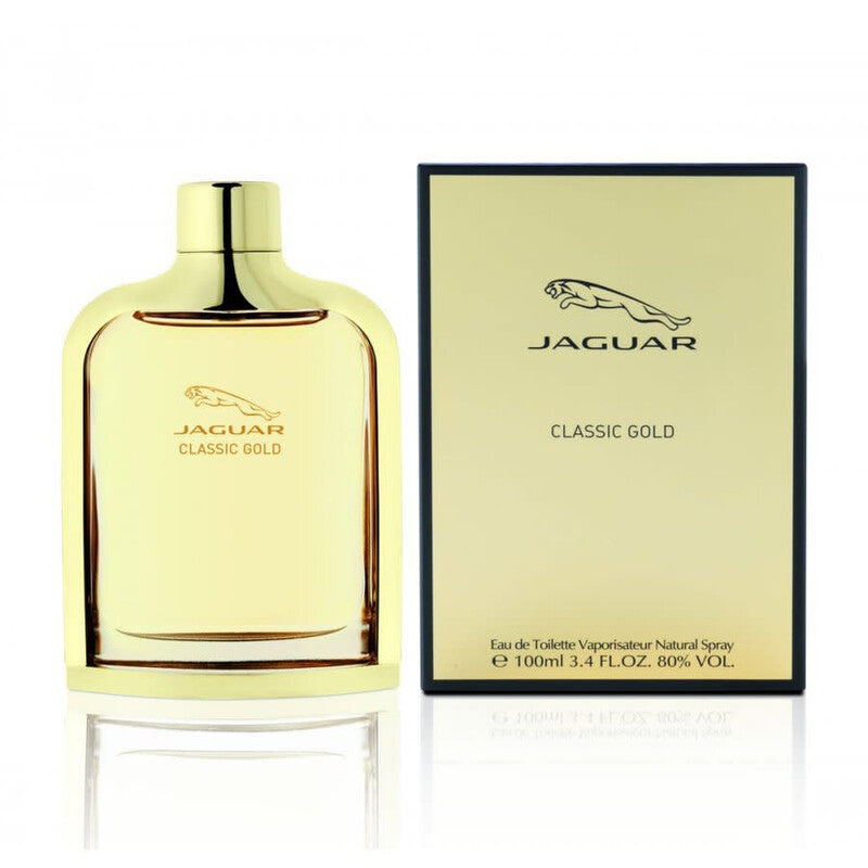 Jaguar Classic Gold Eau de Toilette 3.4 oz bottle and box