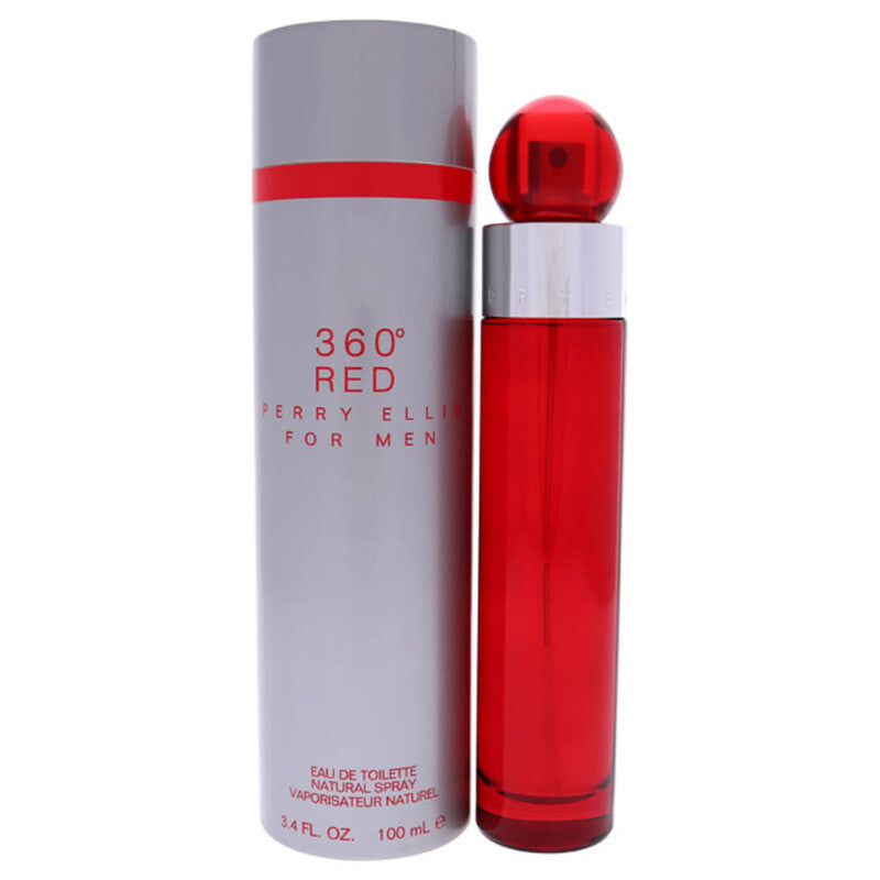 Perry Ellis 360 Red Eau de Toilette 3.4 oz bottle and box